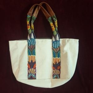 Jenny Krause Canvas Tote Bag w/ Peruvian Straps
